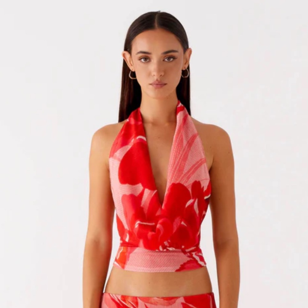 Peppermayo Soren Halter Top - Sicily Sunsets Print